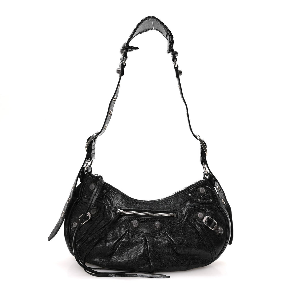 Agneau Arena Small Le Cagole Shoulder Bag Black
