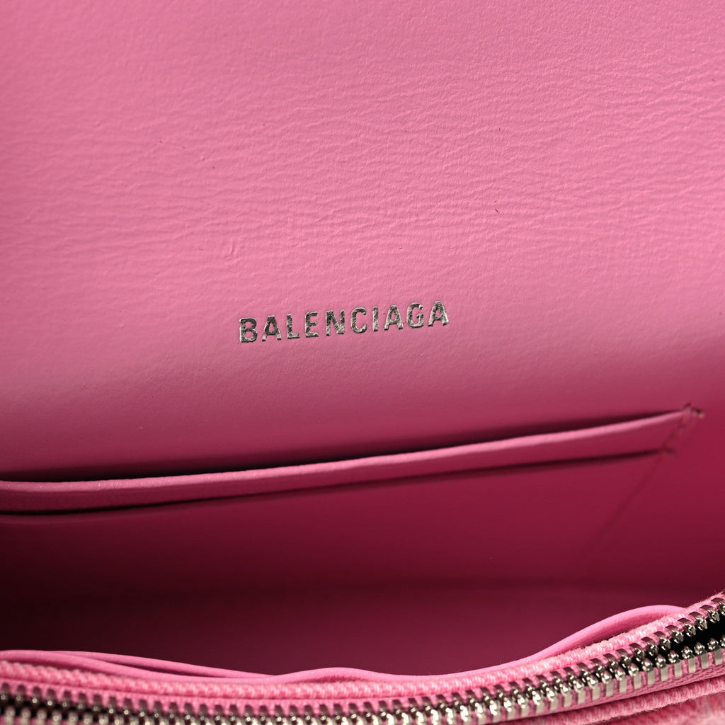 Denim XS Hourglass Wallet On Chain Pink