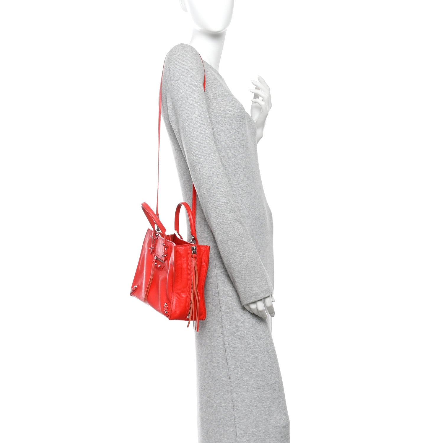 Veau Papier A6 Zip Around Tote Rouge Coquelicot