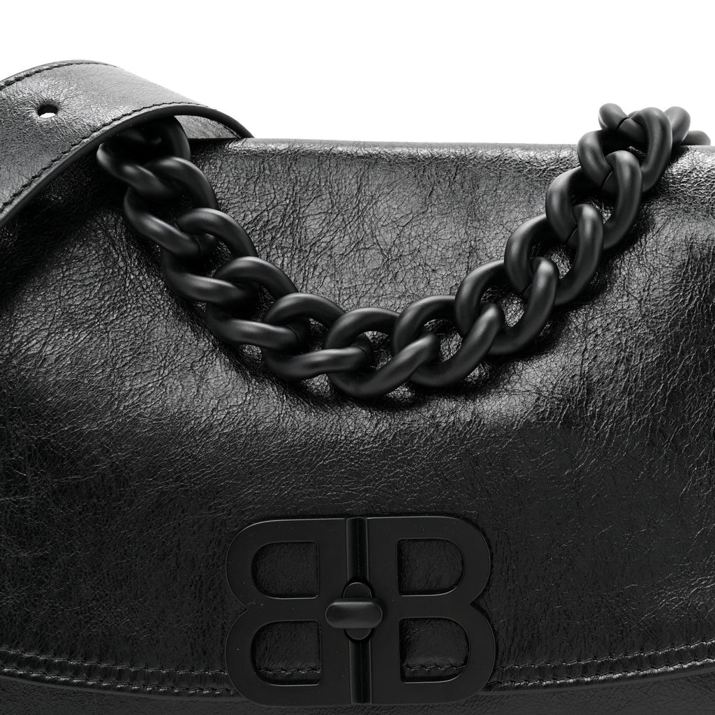 Calfskin Medium BB Soft Flap Bag Black