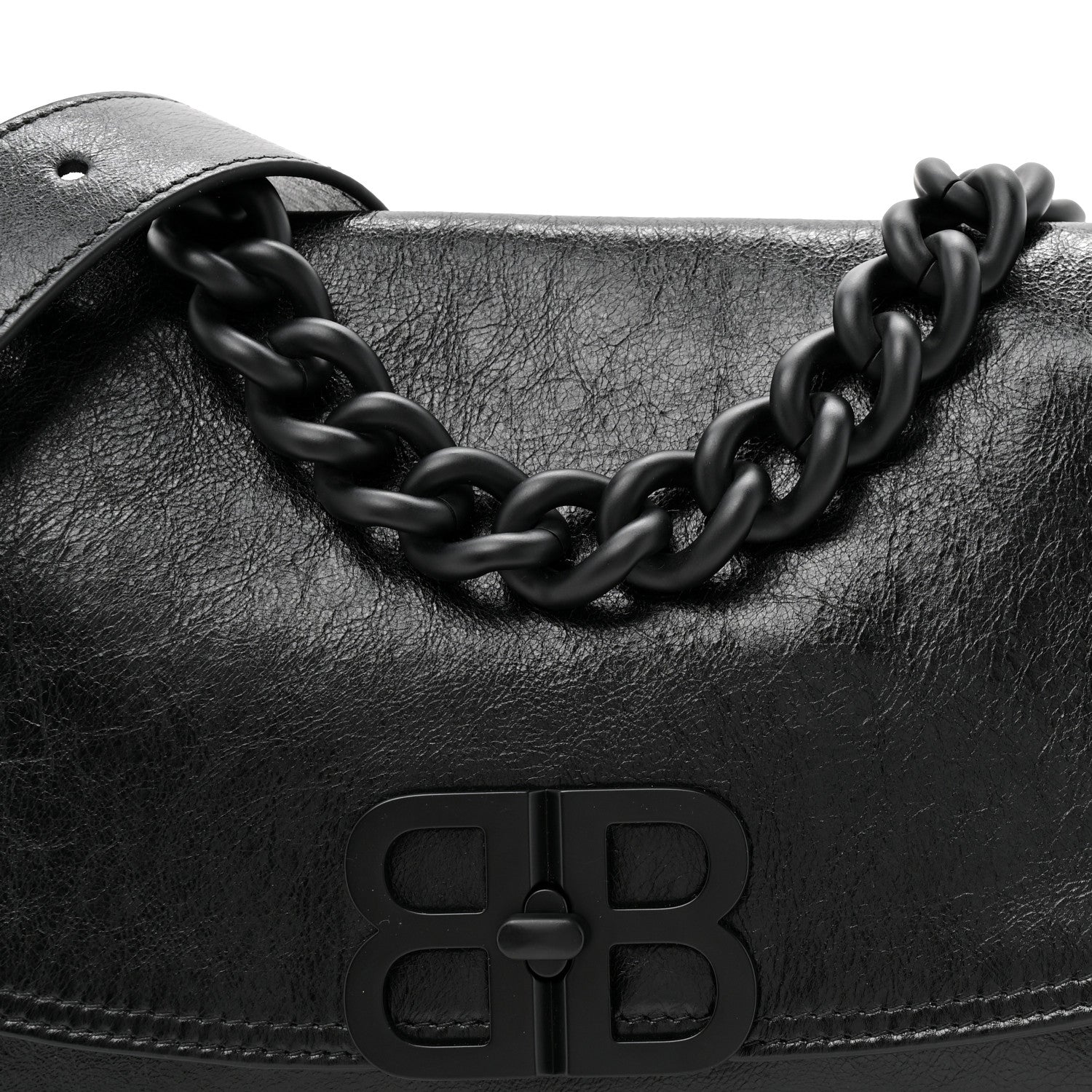Calfskin Medium BB Soft Flap Bag Black