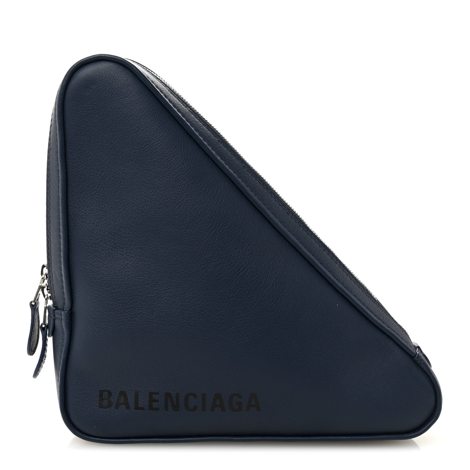 Calfskin Triangle Pouch M Bleu Canopee