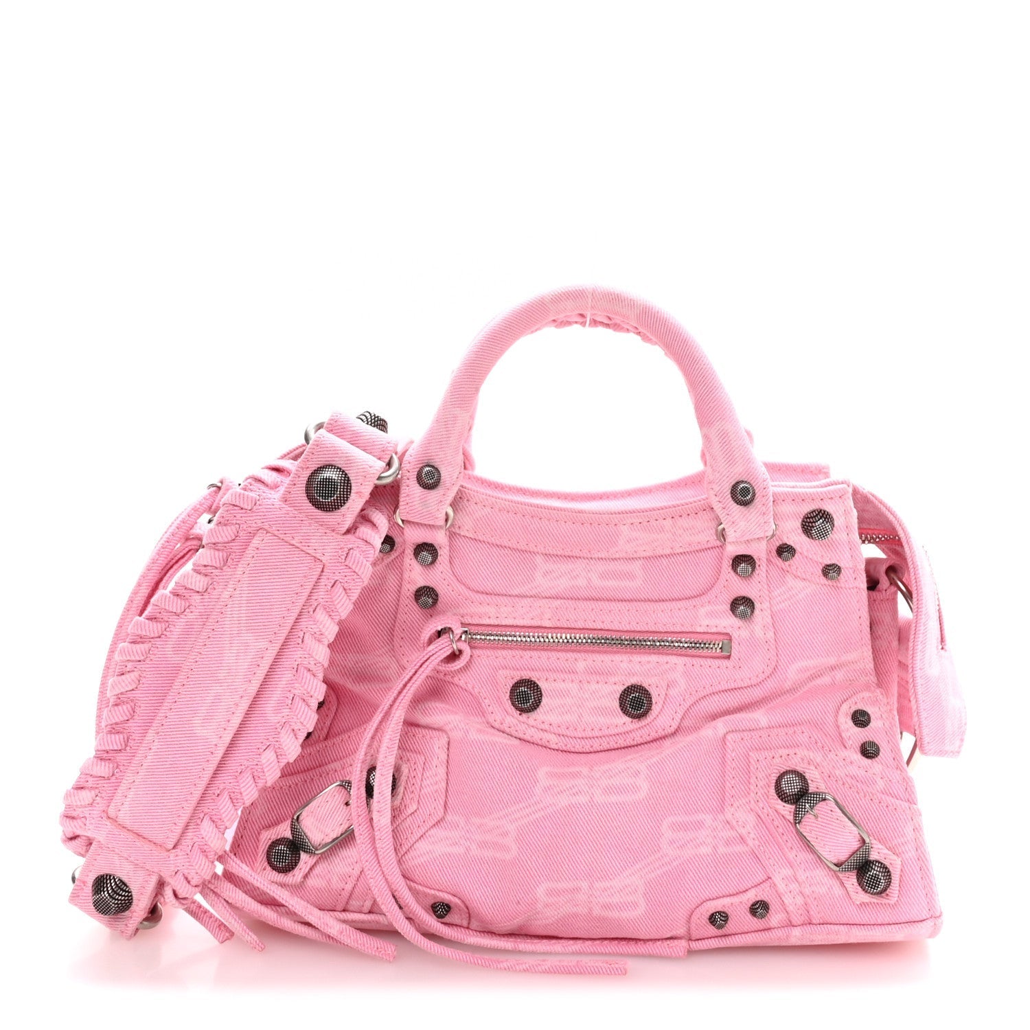 Denim BB Monogram Neo Cagole Handbag XS Pink