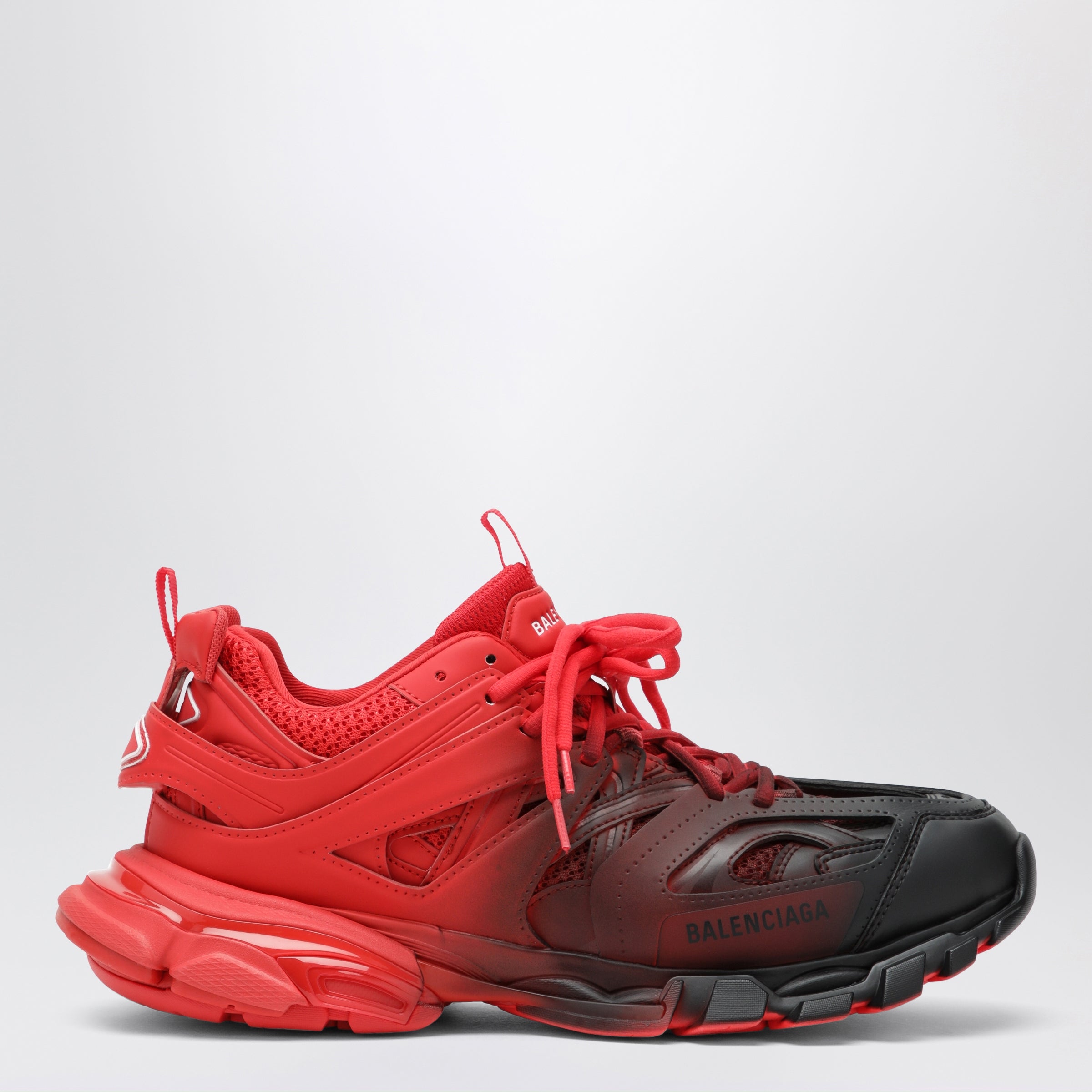 Balenciaga Track Gradient Sneakers In Red And Black Polyurethane Men