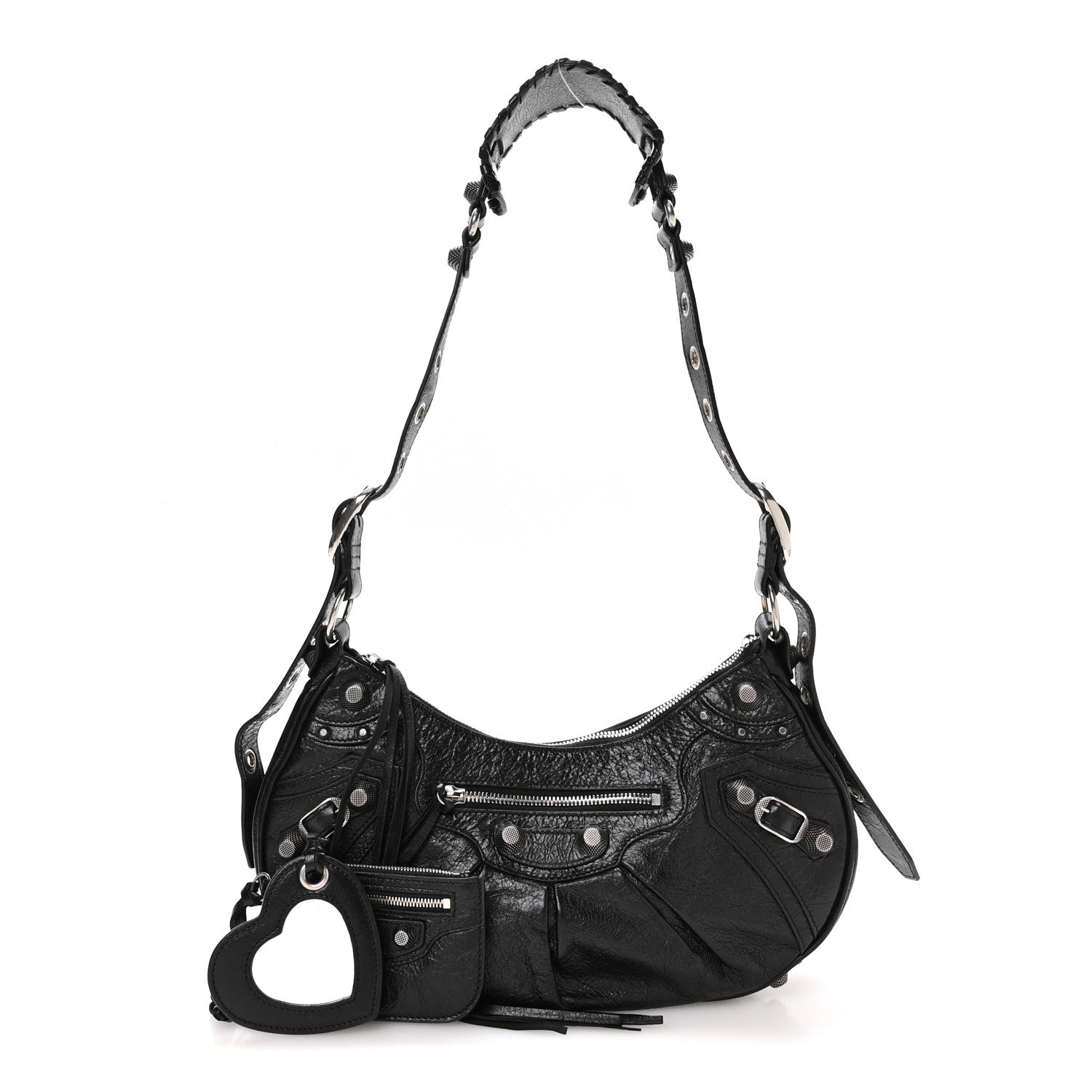 Agneau Arena Small Le Cagole Shoulder Bag Black