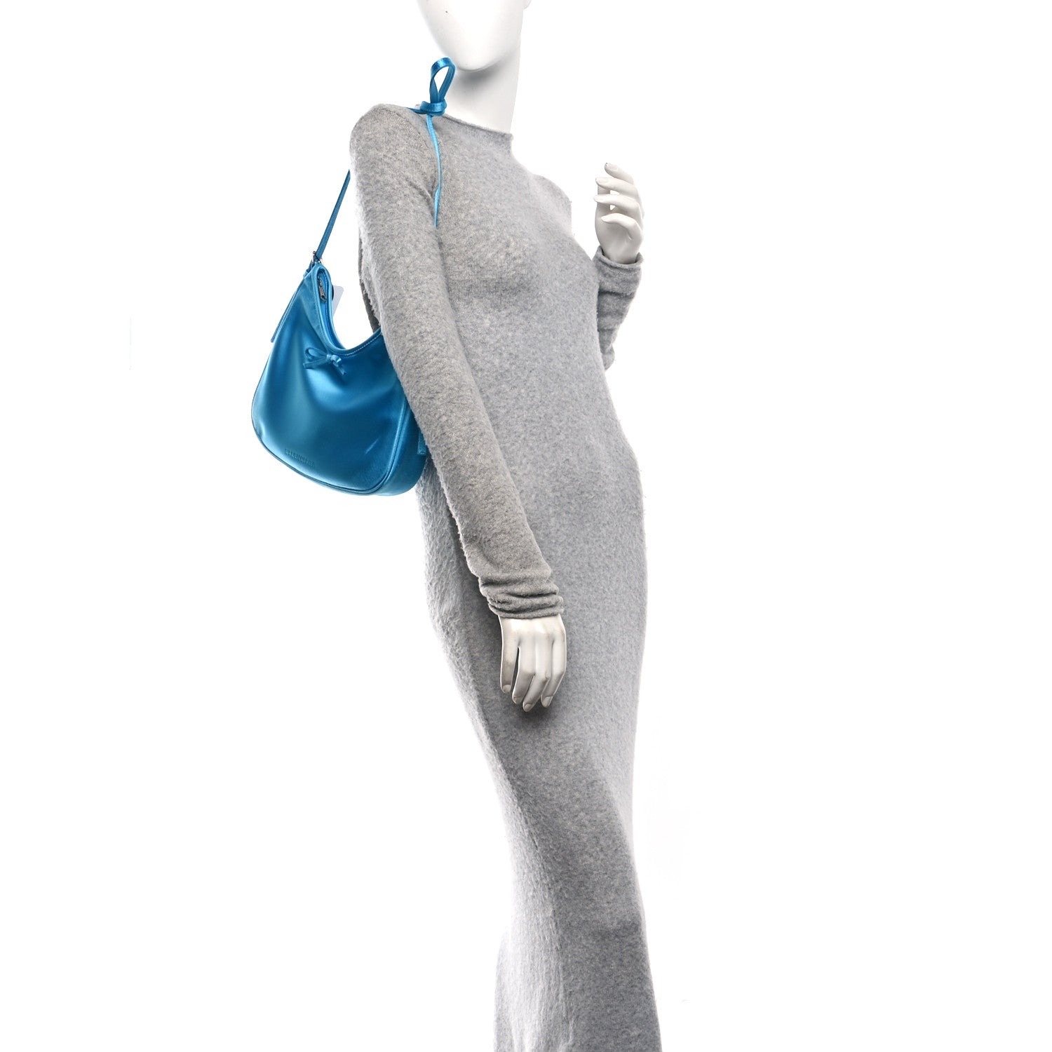 Satin Small Leopolda Shoulder Bag Blue