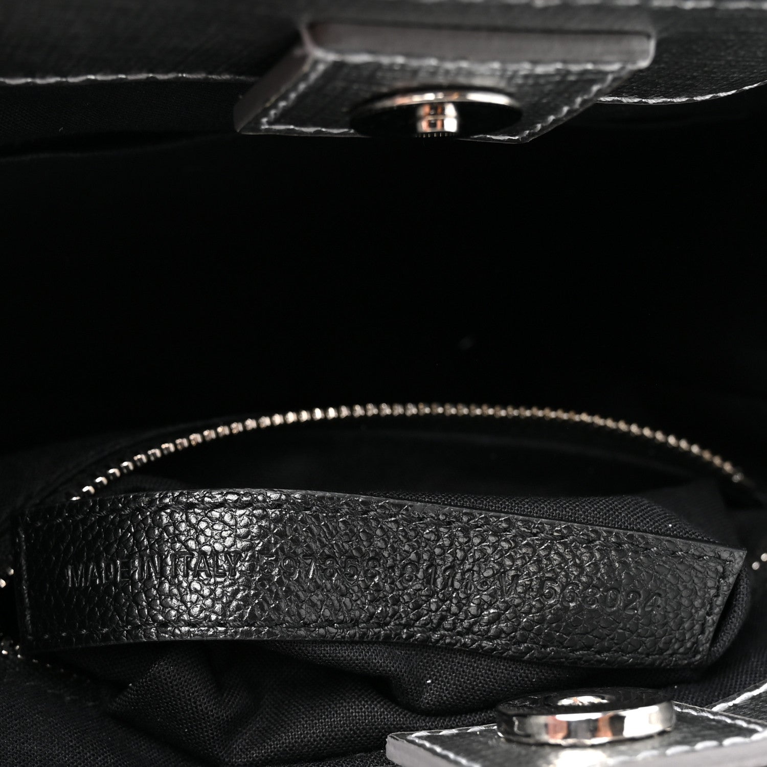 Metallic Squared Calfskin Logo North South Shopper Tote XXS Silver