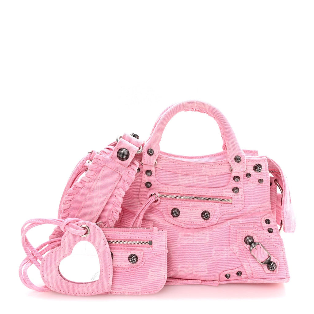 Denim BB Monogram Neo Cagole Handbag XS Pink