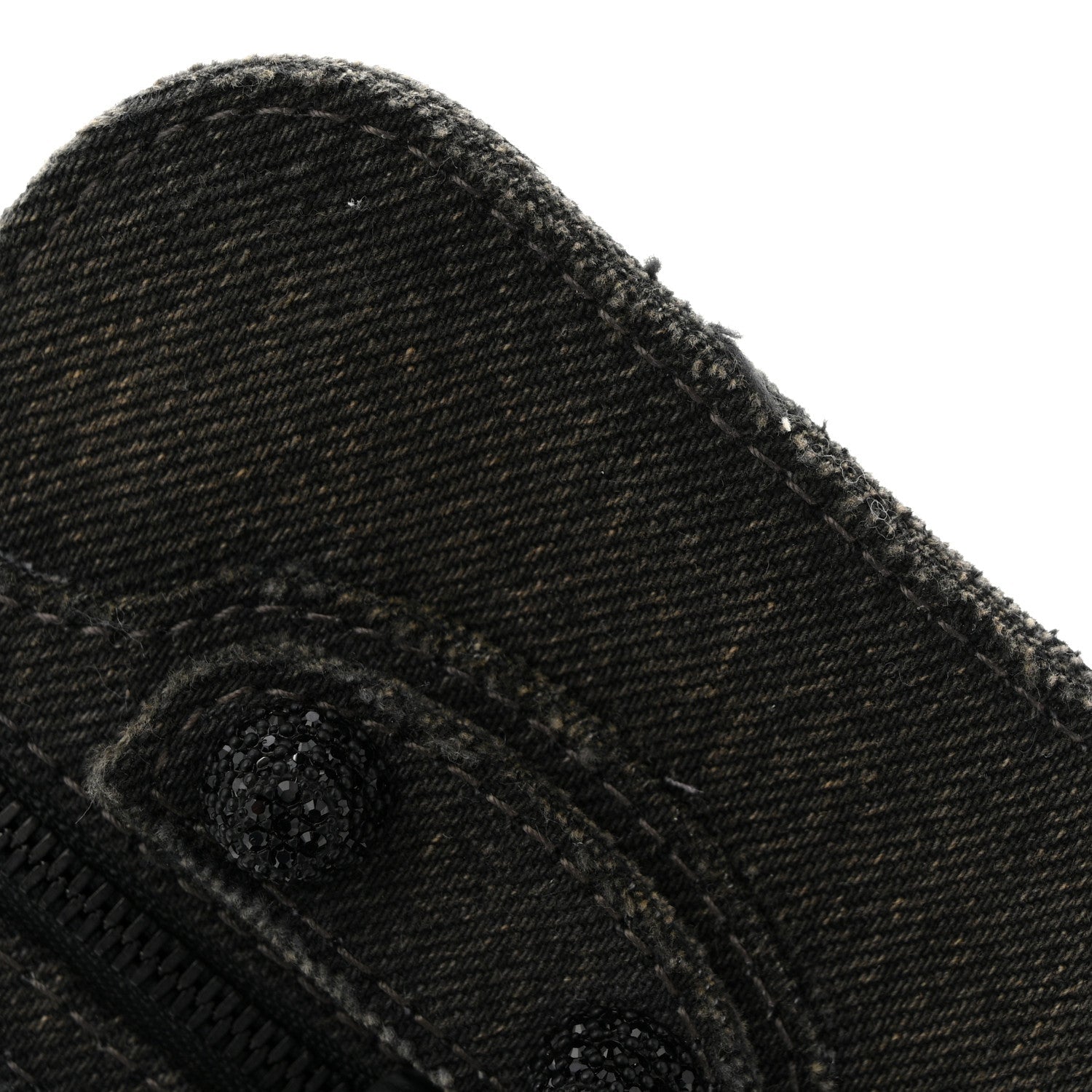 Denim Crystal Coin Purse Black