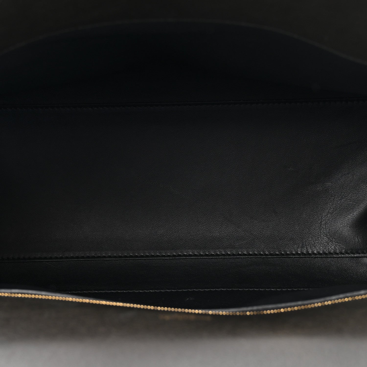 Used Calfskin Money Top Handle Handbag Black