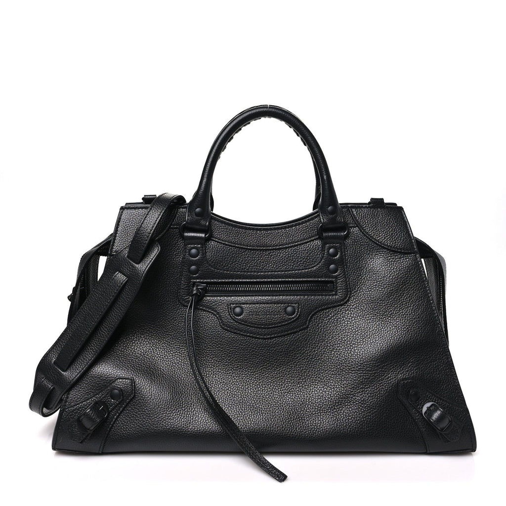 Grained Calfskin Neo Classic Black Hardware S City  Black