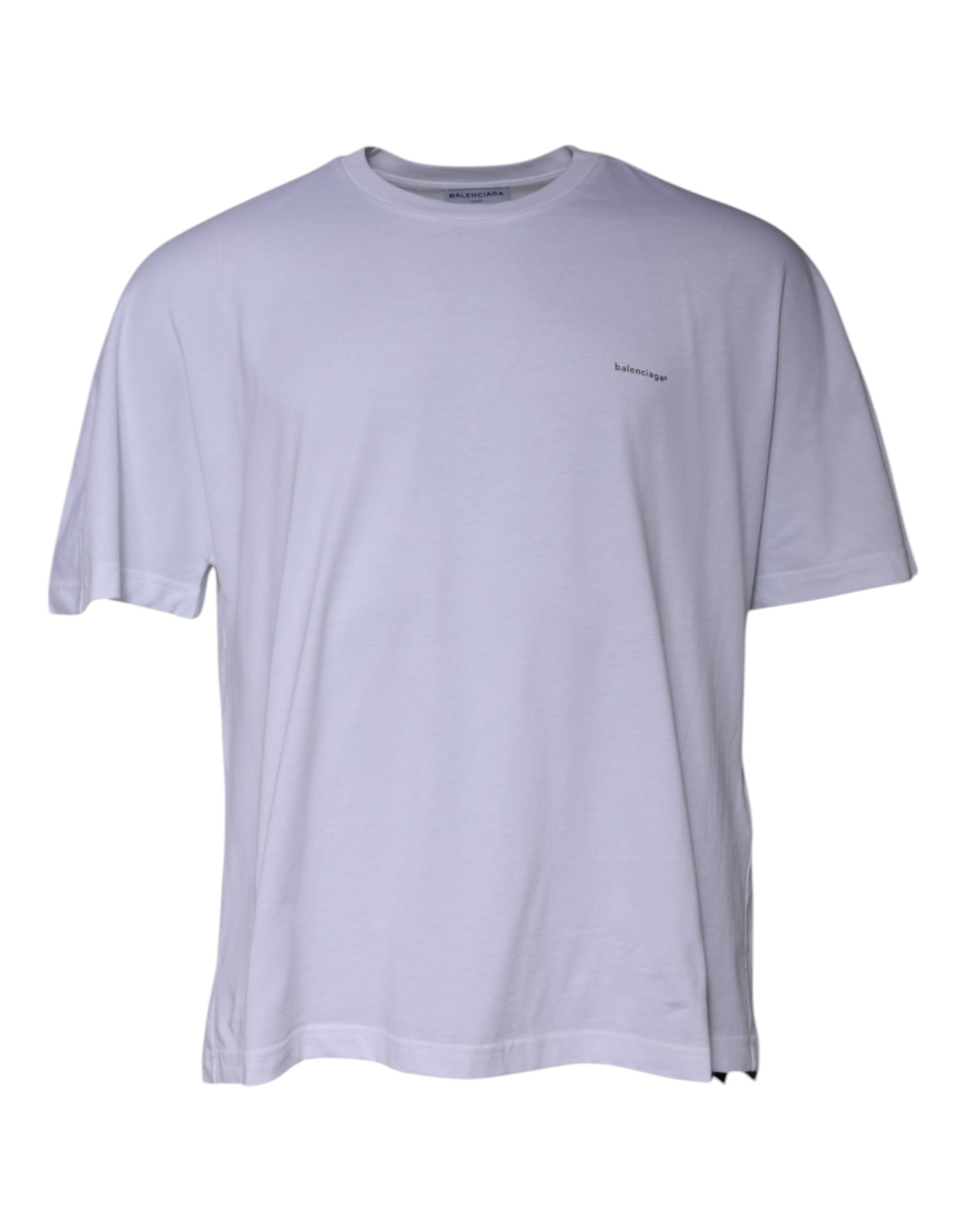 Balenciaga White Logo Cotton Crew Neck Short Sleeves women T-shirt