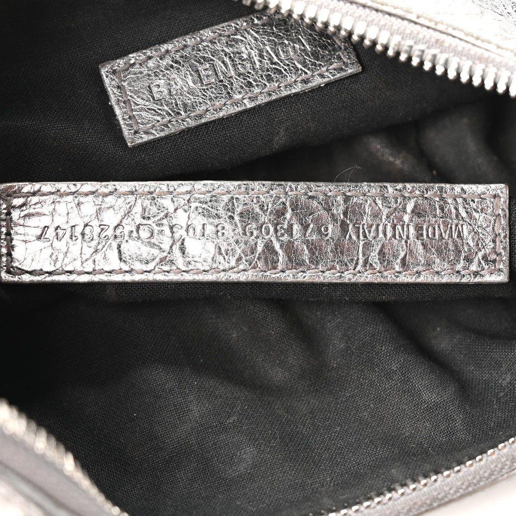 Metallic Agneau Arena Le Cagole Shoulder Bag XS Silver