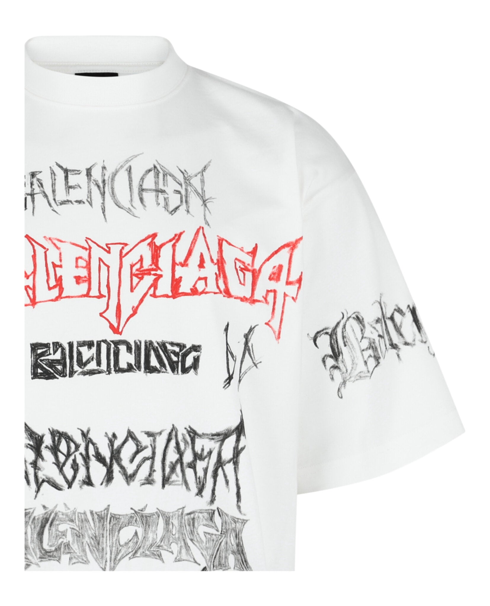 Balenciaga Mens Metal Logo Oversized T-Shirt