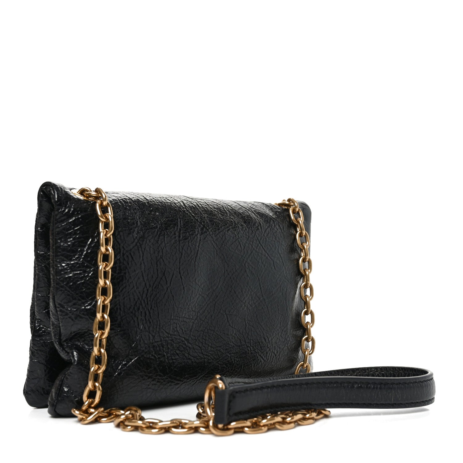 Arena Puffy Monaco Chain Shoulder Bag Black