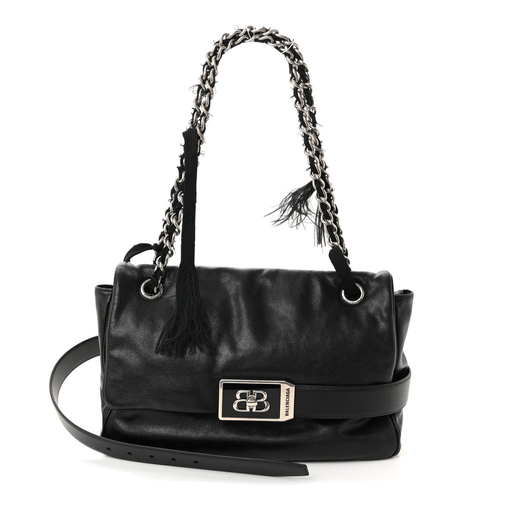 Calfskin Medium Modu Shoulder Bag Black