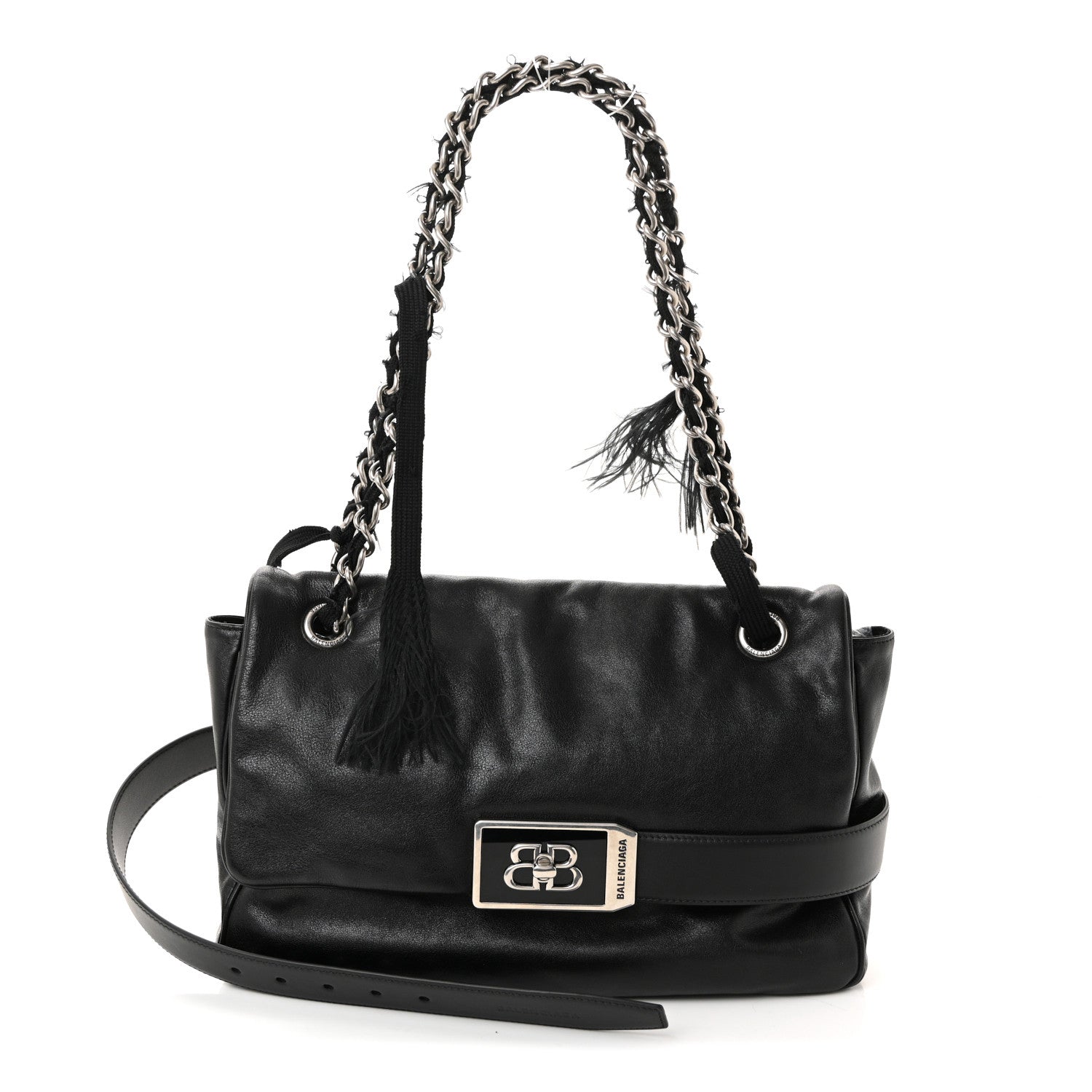 Calfskin Medium Modu Shoulder Bag Black