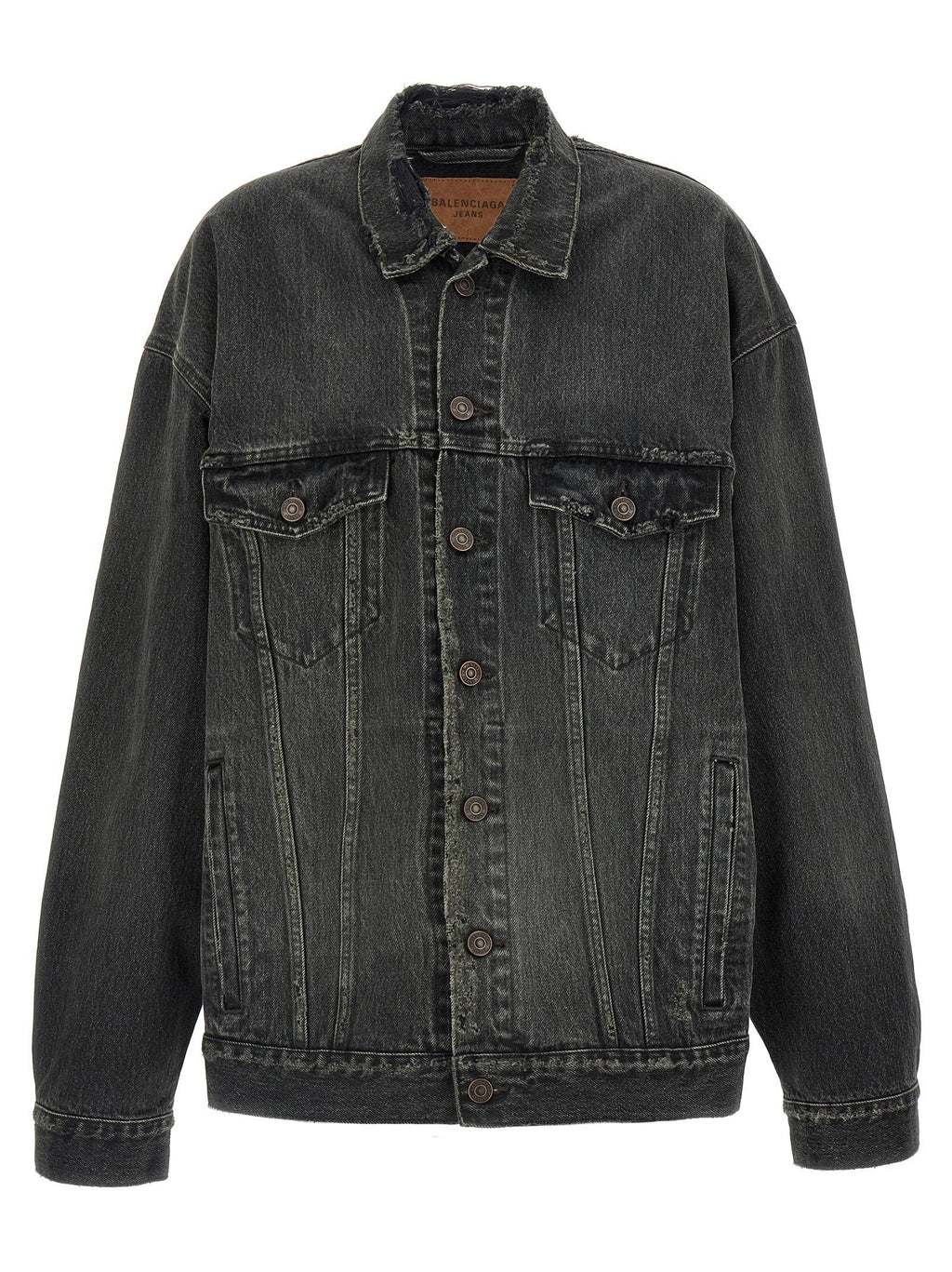 Balenciaga Women's Denim Jacket With Used Effect