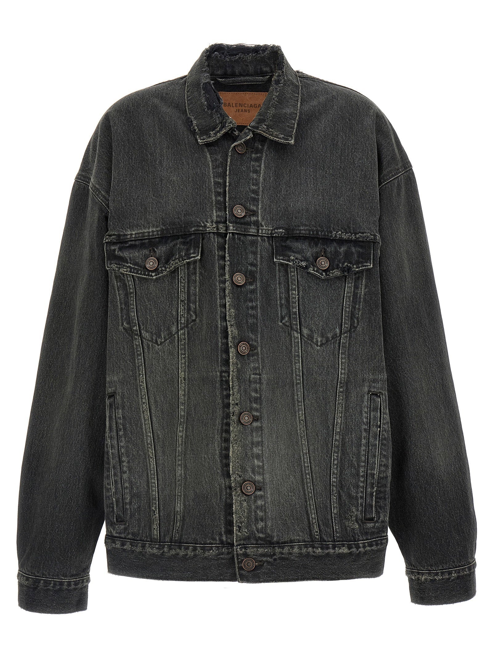 Balenciaga Women's Denim Jacket With Used Effect
