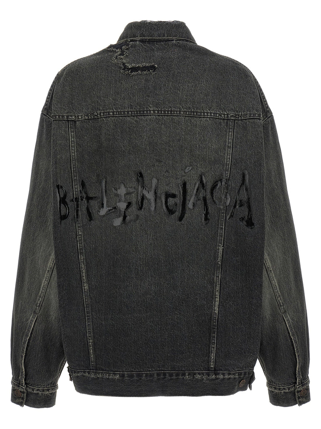 Balenciaga Women's Denim Jacket With Used Effect