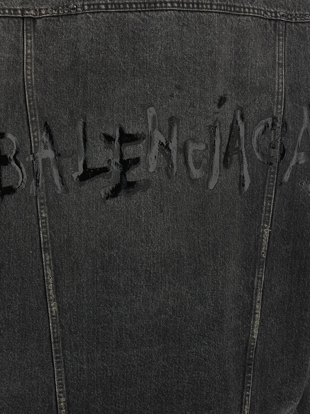Balenciaga Women's Denim Jacket With Used Effect
