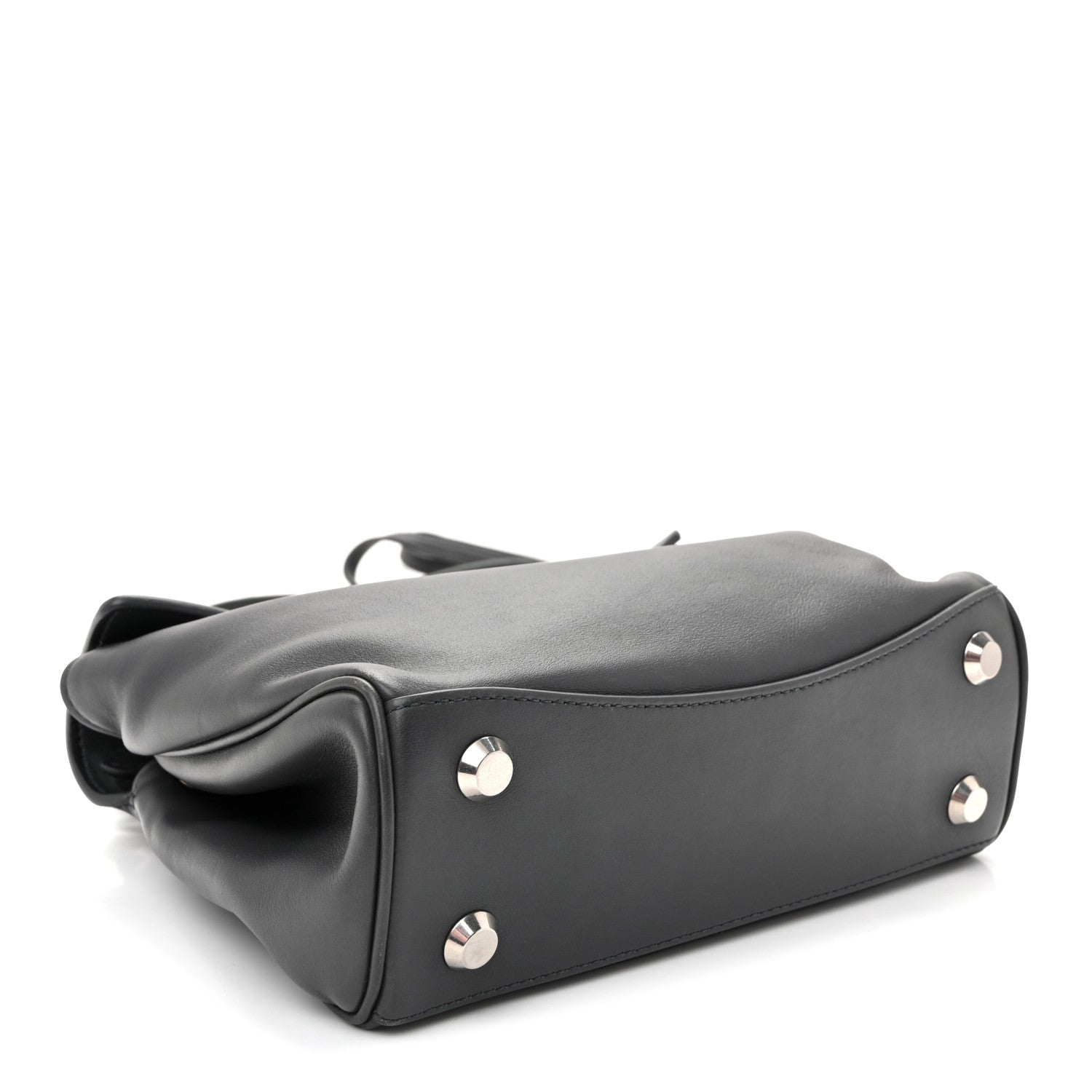 Natural Smooth Calfskin Mini Rodeo Top Handle Handbag Grey