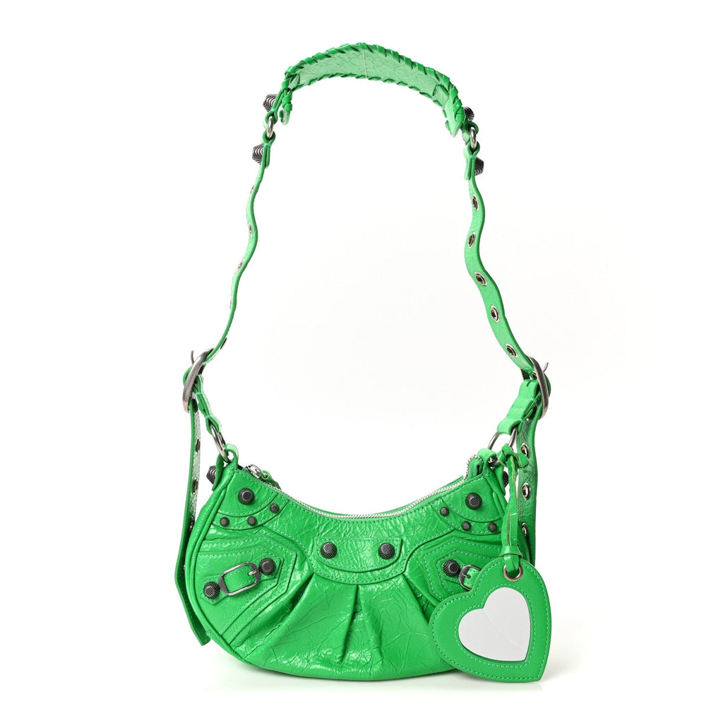 Agneau Arena Le Cagole Shoulder Bag XS Vivid Green