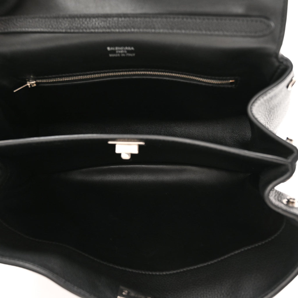 Grained Calfskin Small Rodeo Top Handle Handbag Black