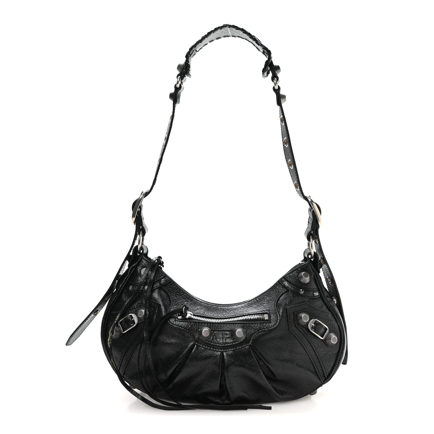 Agneau Arena Small Le Cagole Shoulder Bag Black