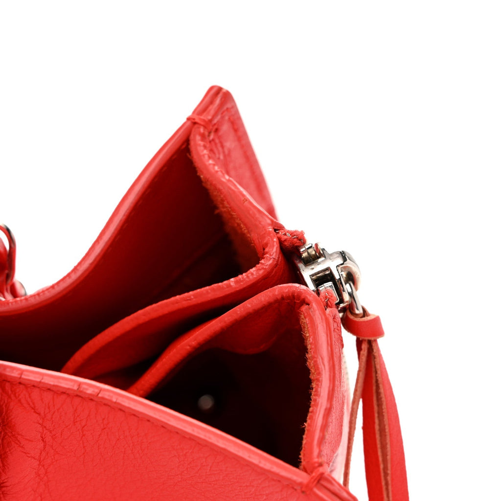 Veau Papier A6 Zip Around Tote Rouge Coquelicot