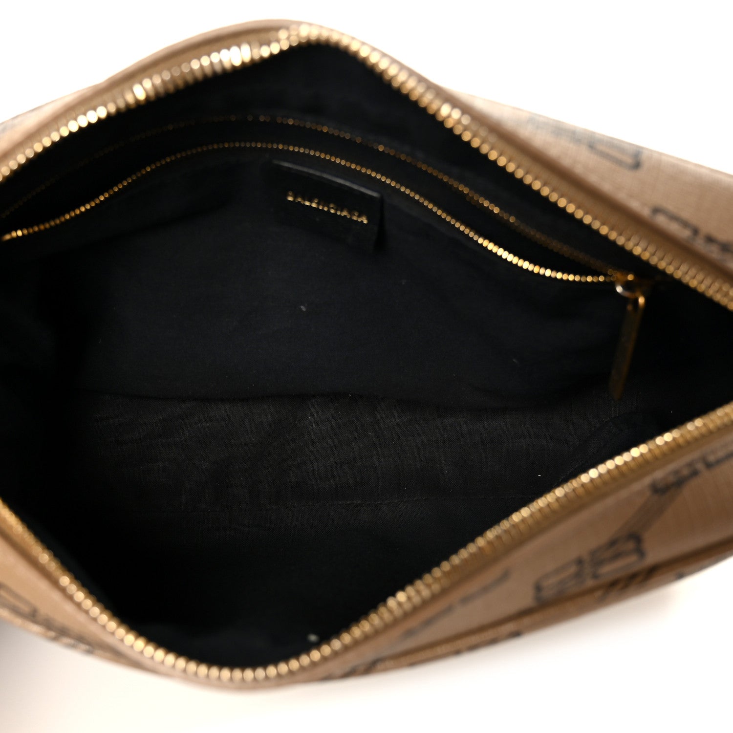 Coated Canvas BB Monogram Medium Signature Camera Bag Beige Brown