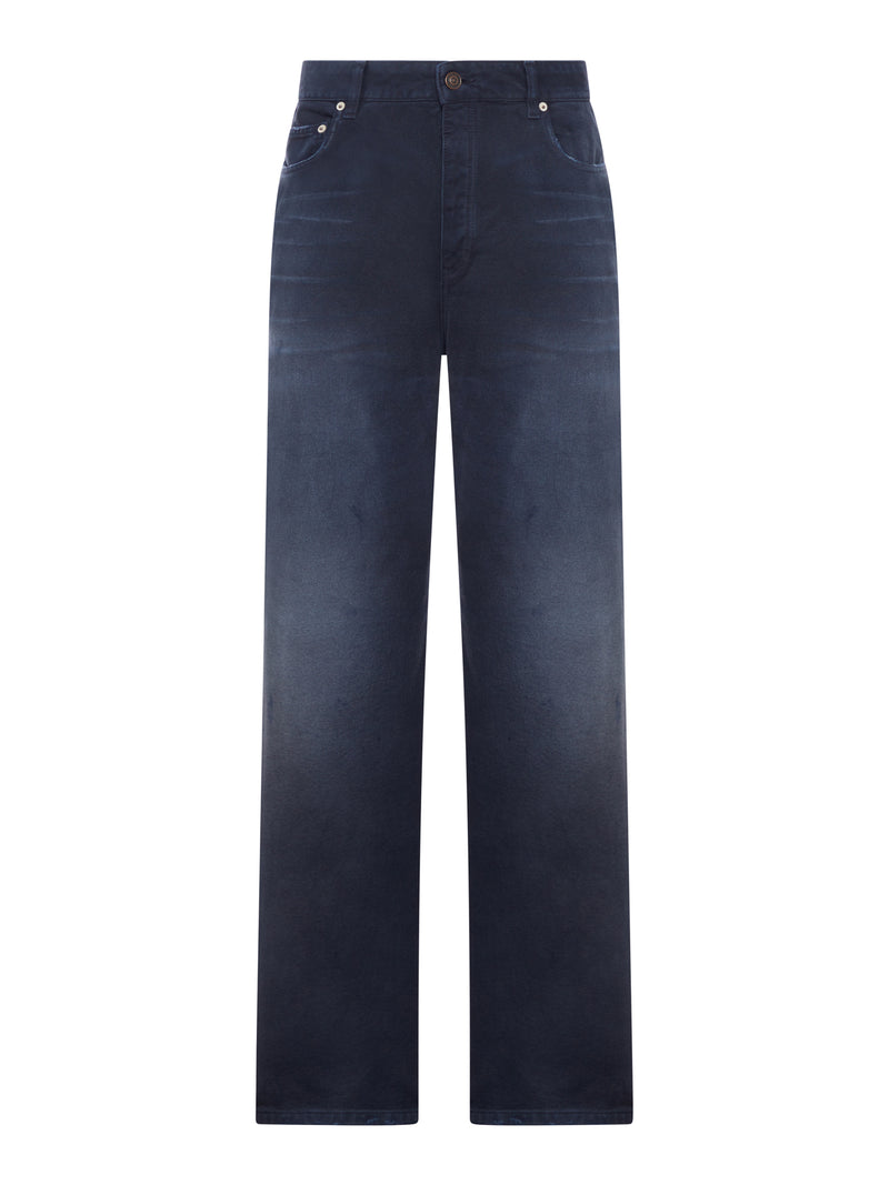 Balenciaga Men Wide Leg Denim Jeans