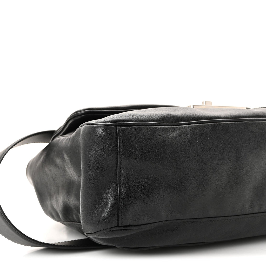 Calfskin Medium Modu Shoulder Bag Black