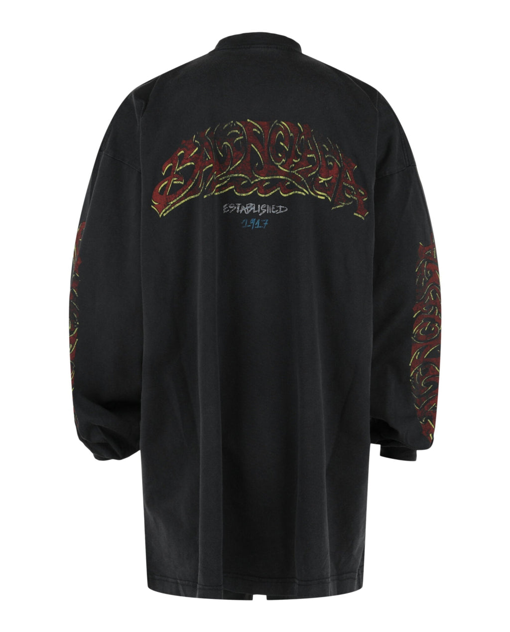 Balenciaga Mens Graphic Long Sleeve T-Shirt