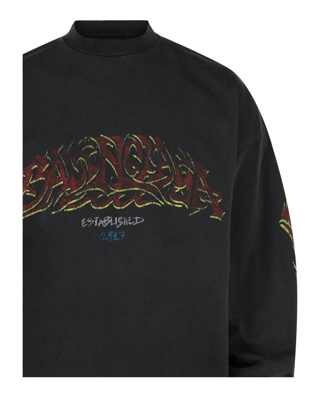 Balenciaga Mens Graphic Long Sleeve T-Shirt