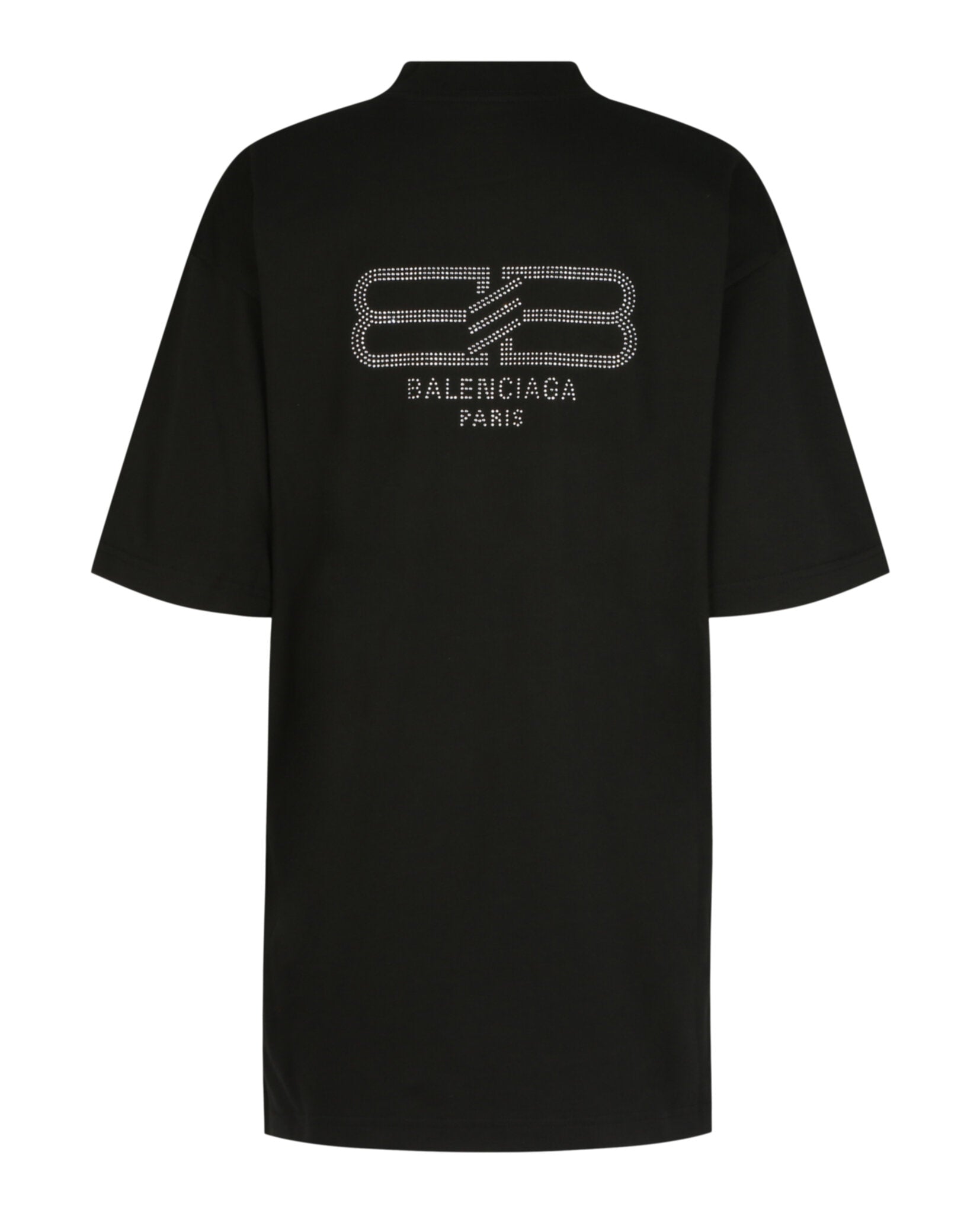 Balenciaga Womens BB Paris Rhinestone T-Shirt