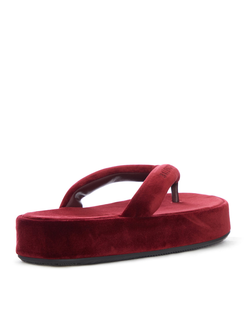 Balenciaga Women Jet Lag Flip Flops In Burgundy