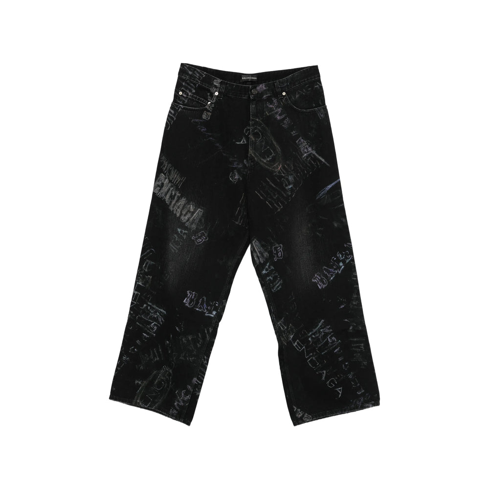 Balenciaga Black Denim - Wide-Leg Jeans Men