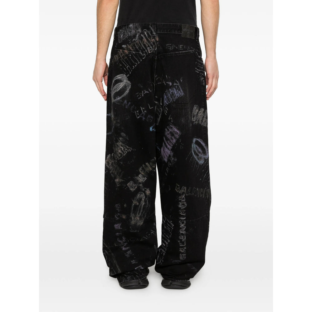Balenciaga Black Denim - Wide-Leg Jeans Men