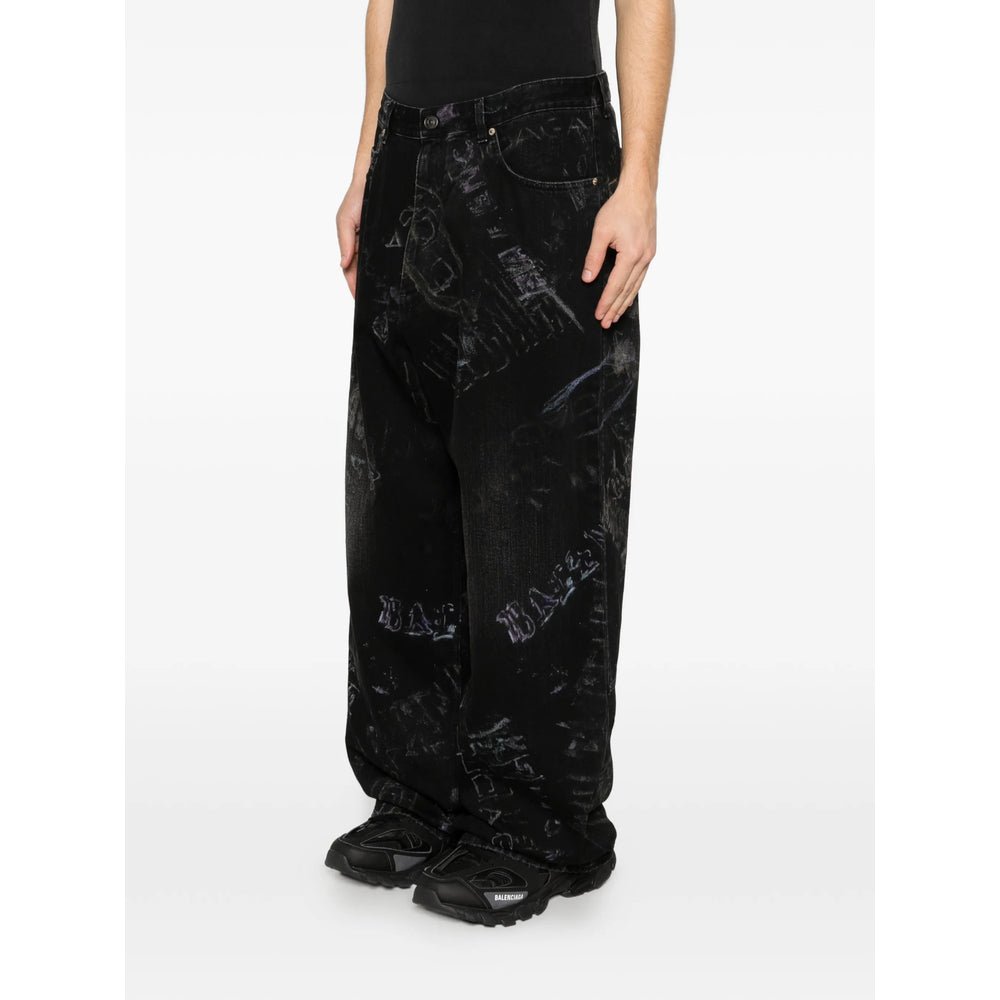 Balenciaga Black Denim - Wide-Leg Jeans Men