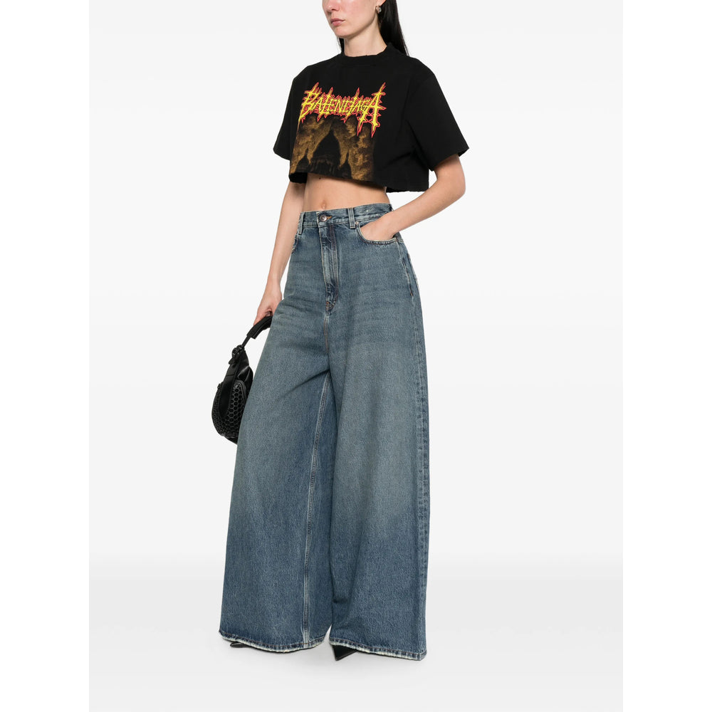 Balenciaga Blue Denim - Wide-Leg Jeans Women
