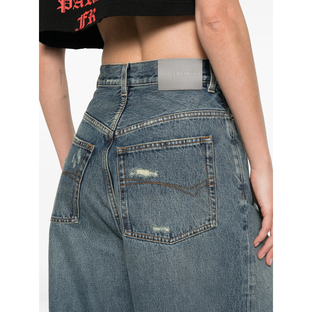 Balenciaga Blue Denim - Wide-Leg Jeans Women