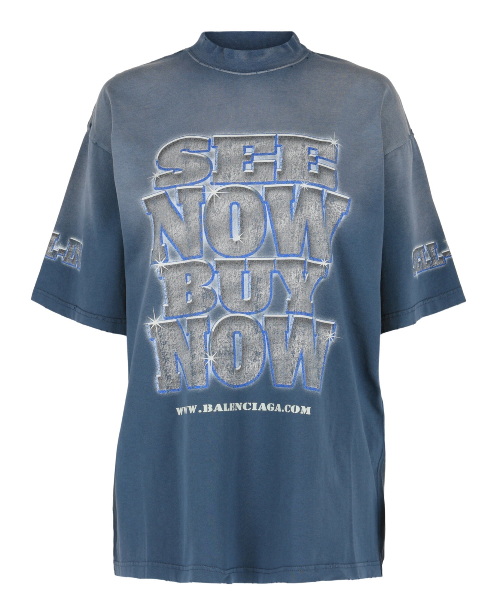 Balenciaga Womens Medium Fit See Now Buy Now Graphic T-Shirt