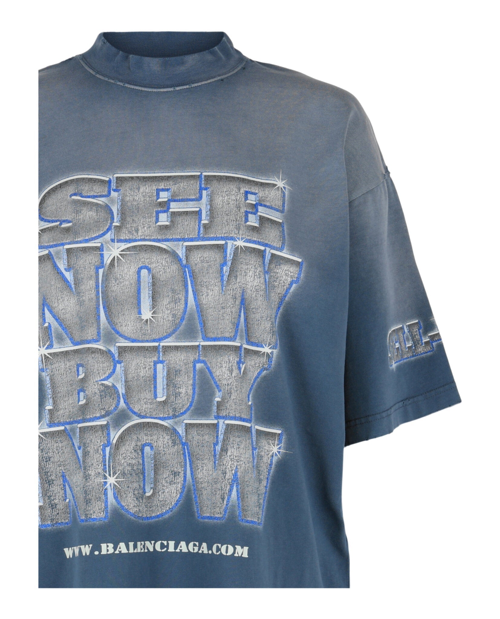 Balenciaga Womens Medium Fit See Now Buy Now Graphic T-Shirt