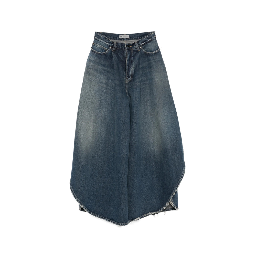 Balenciaga Blue Denim - Wide-Leg Jeans Women