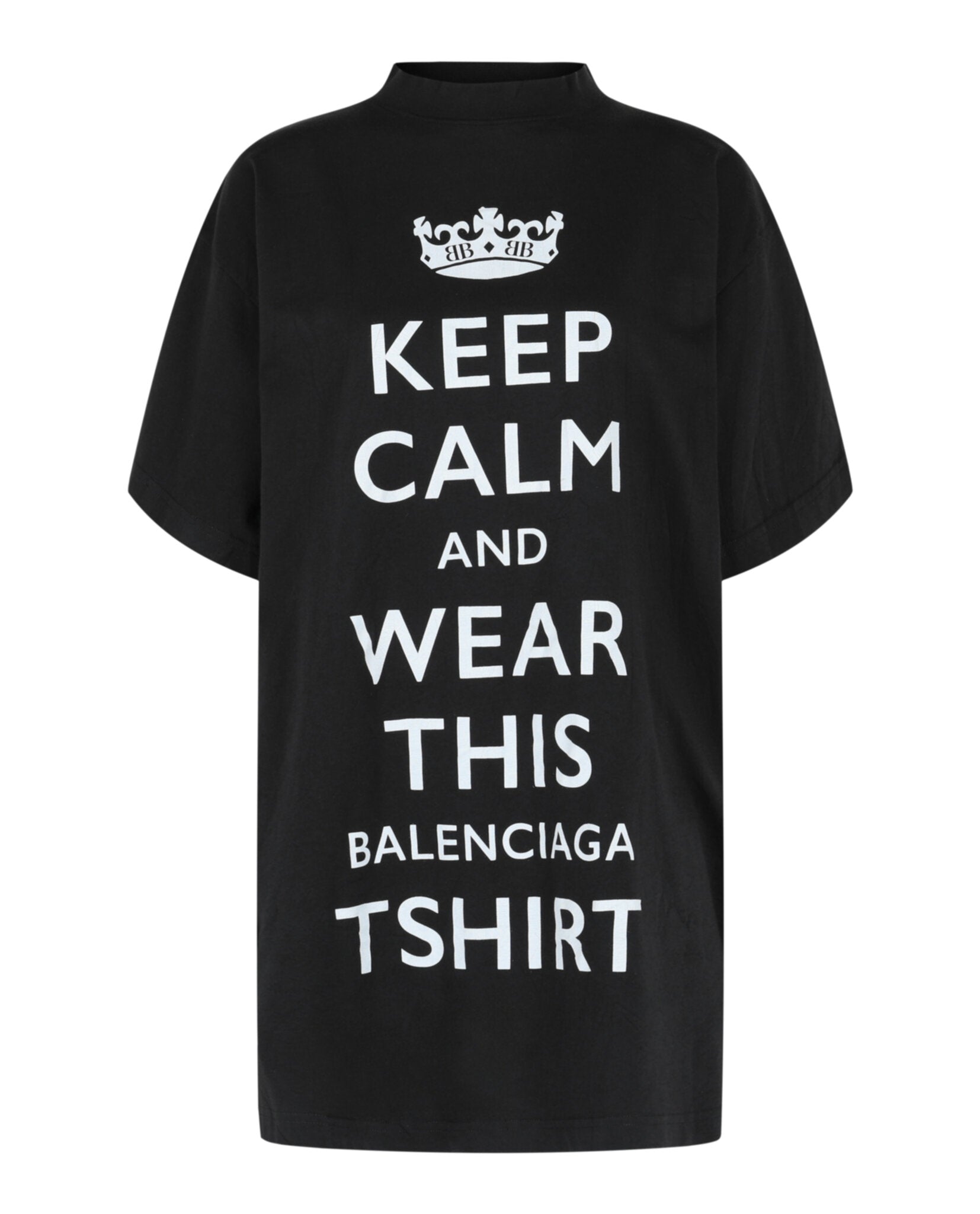 Balenciaga Womens Oversized Keep Calm T-Shirt