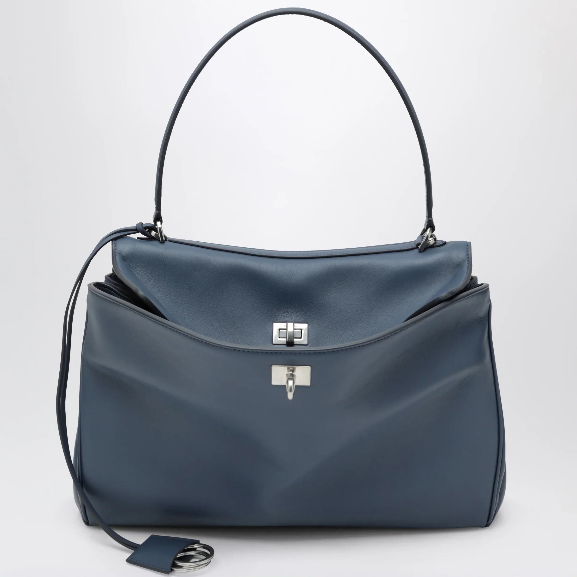 Balenciaga - Rodeo medium light blue smooth calfskin bag