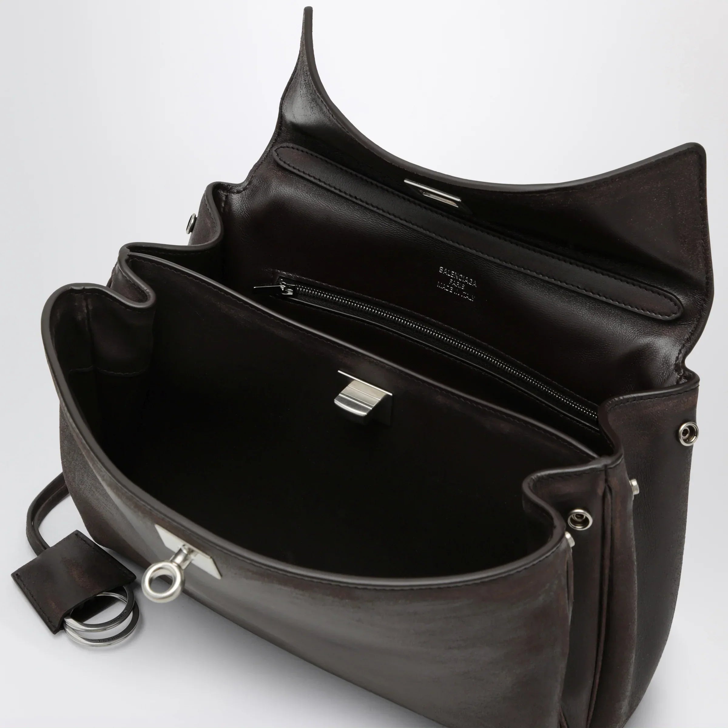 Balenciaga - Small Rodeo bag in calfskin leather, espresso