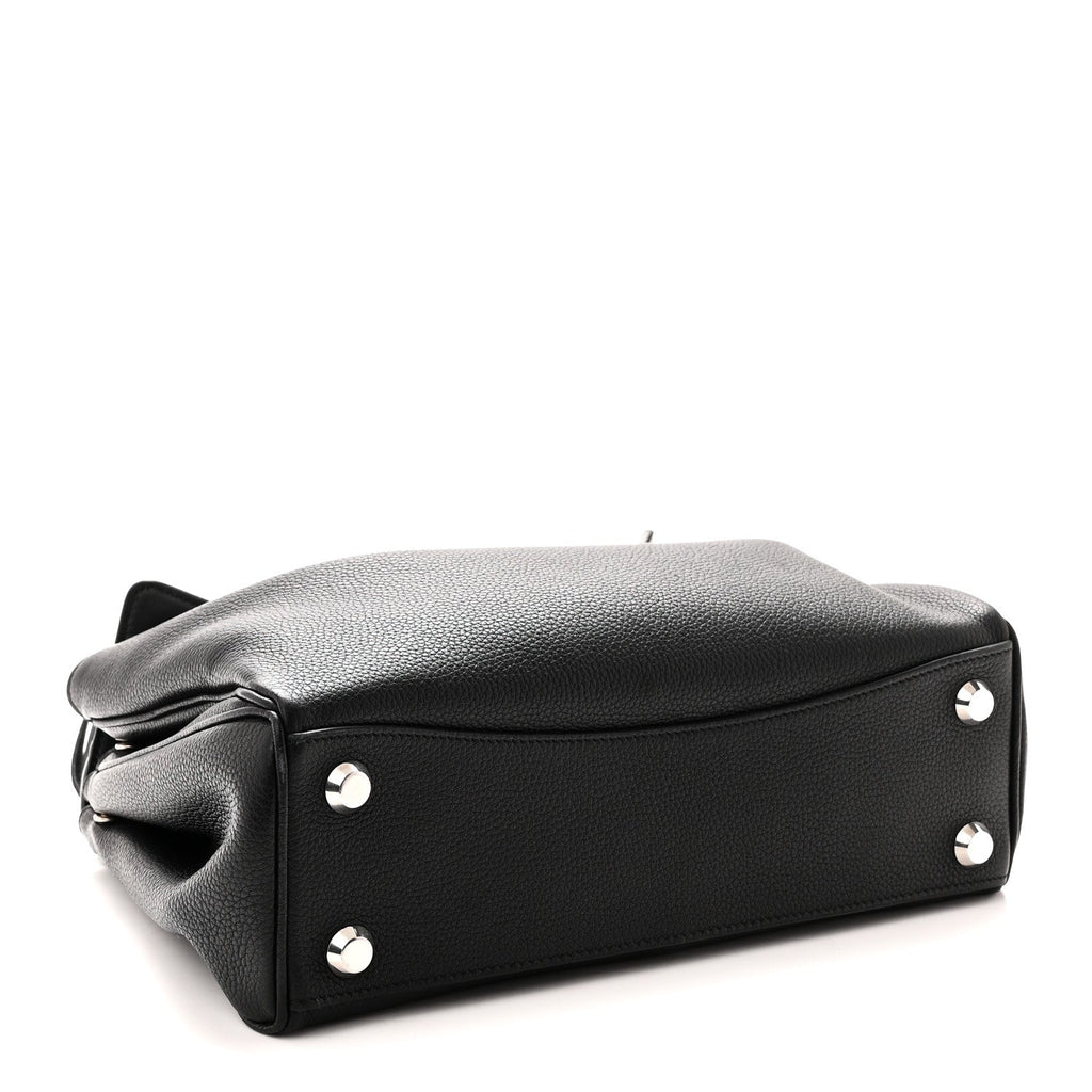 Grained Calfskin Small Rodeo Top Handle Handbag Black