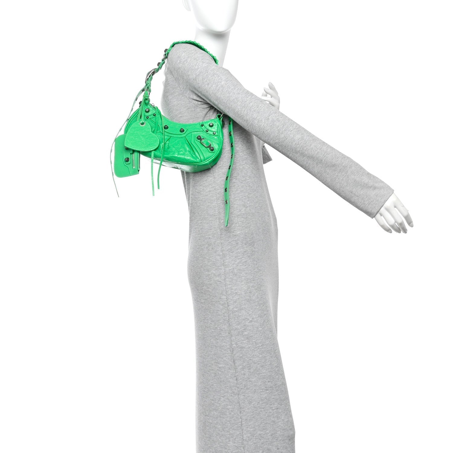 Agneau Arena Le Cagole Shoulder Bag XS Vivid Green